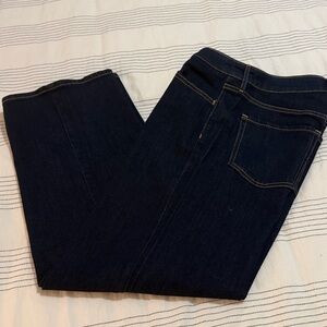 Old Navy Wow Wide Leg High Rise Dark Denim Blue Jeans Size 2 Petite